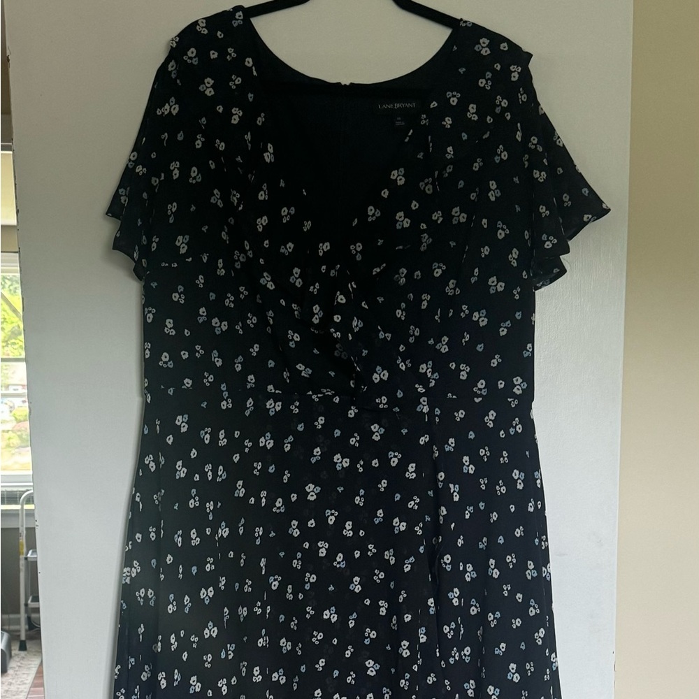 Lane Bryant floral faux wrap dress.  Size 22.